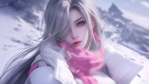 雪中女孩申鹤