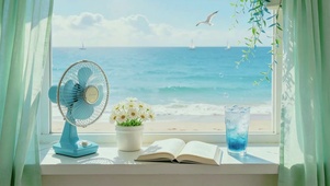 治愈海边窗台