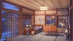 夜晚音乐房间