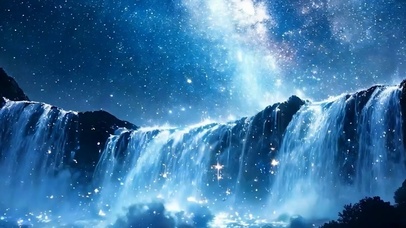 星空瀑布带鱼屏