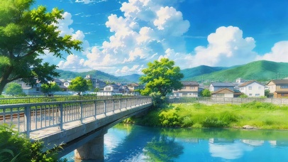 乡村河流小桥