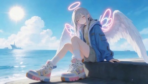 海边天使女孩