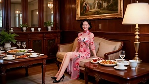 民国大帅府准备丰盛晚餐的三姨太