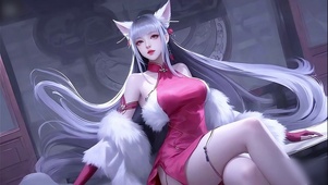 青丘赤雪狐美女