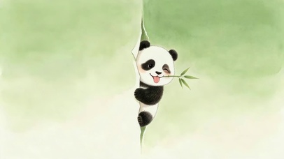吐舌头偷看的熊猫崽