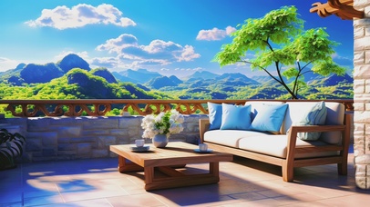 清新护眼户外观景台