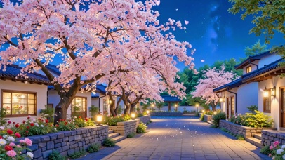 樱花街道的晚风