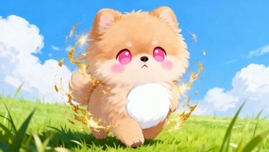 白云草地可爱萌宠