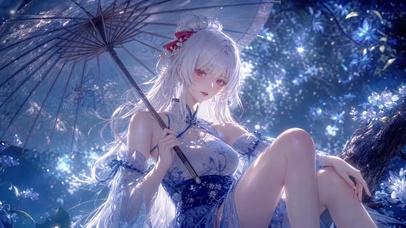 夜色蓝花