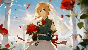 黄昏薇尔莉特头纱唯美瞬间