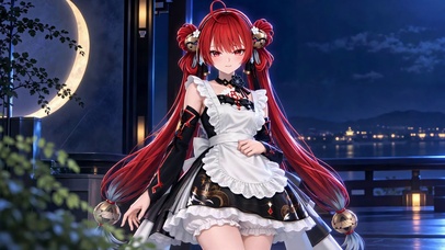 女仆装月夜露台锁暝