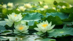 绿色护眼治愈荷花