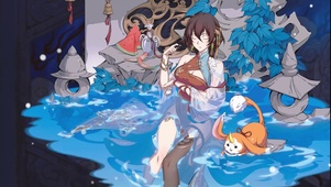 少女的戏水