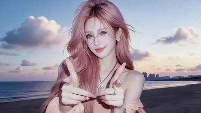 清纯海边女孩