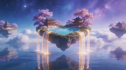 粉紫色心形岛屿