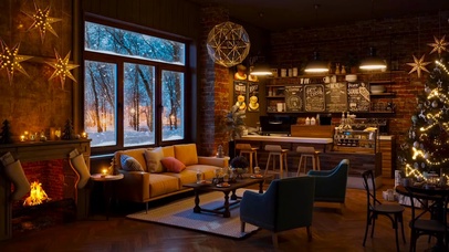 舒适的圣诞咖啡厅