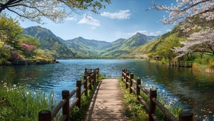 护眼树木河流山川