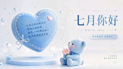 七月小熊送祝福