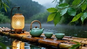 雨后泛舟品茗