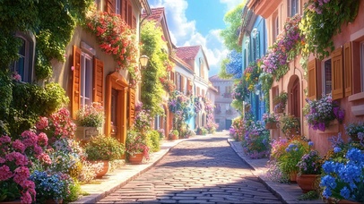 阳光小镇的温暖午后