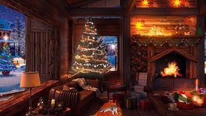 冬季圣诞小木屋