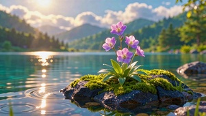 湖心岩紫花