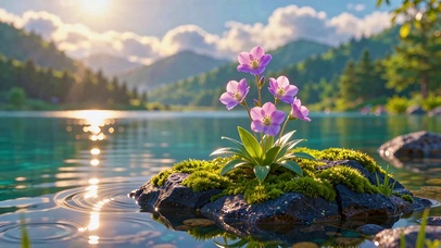 湖心岩紫花