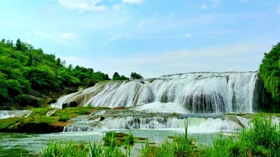 4K唯美蓝天瀑布