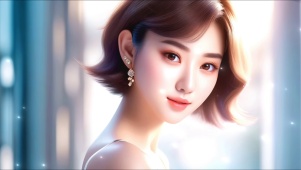 清新短发美女