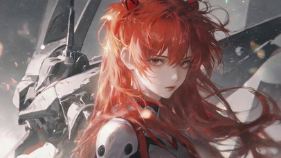 红发机甲少女氛围感动态壁纸