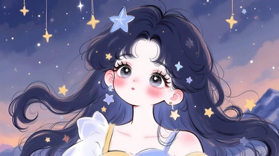 星空下的女孩