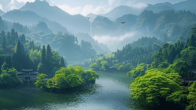 国风山水仙境