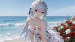 夏日碎花裙女孩