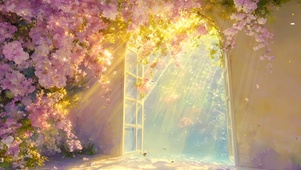 护眼樱花树木景色