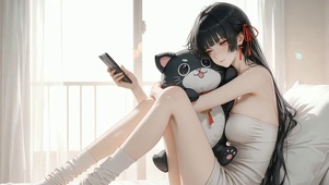 二次元插画女孩循环动画