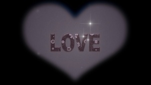 LOVE紫黑色 爱心 花纹英文