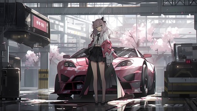 女孩汽车