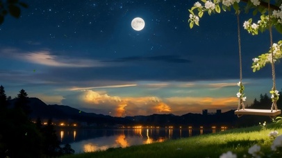 夜景树木绿景双屏