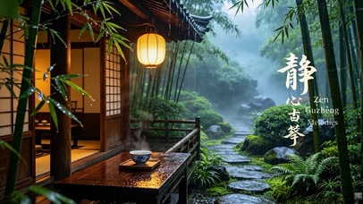 雨落青竹庭