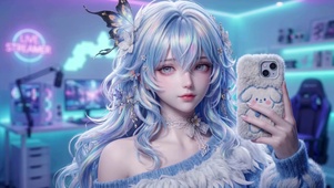 电竞房里的美少女