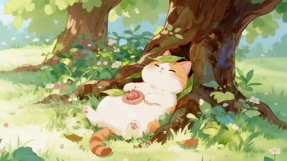 树下慵懒猫咪