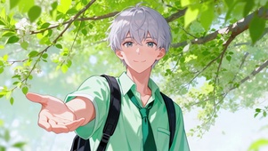 青涩银眸少年