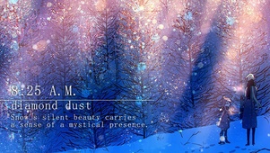 唯美雪花下雪松树萝莉