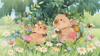 采花的卡皮巴拉