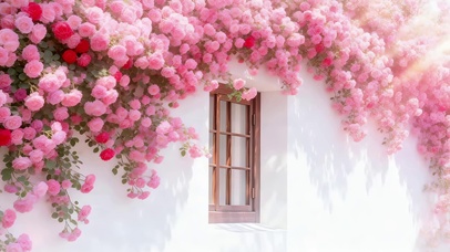 治愈粉色蔷薇花