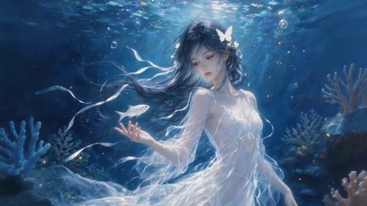 深海白裙女孩