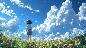 天空下的女孩