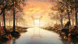 徬晚落叶神社