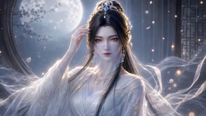 月下古风轻纱美人
