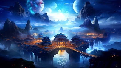 美丽古城夜景